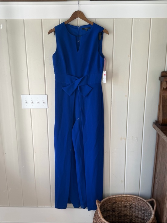 Alex Marie Pants - NWT Alex Marie Cobalt Blue Sleeveless Jumpsuit with Waist Accent, Size 6